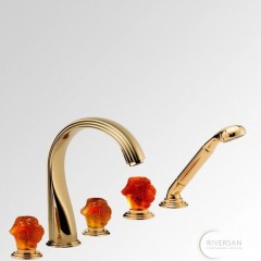 THG Dragon Sun Смеситель для ванны, цвет: золото/хрусталь 075559