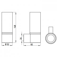 Emco System2 3520 001 00 Стакан подвесной прозрачное стекло, цвет хром