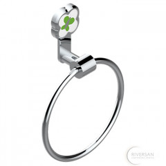 THG CAPUCINE VERT DECOR PLATINE Полотенцедержатель-кольцо 18см., декор зеленый, цвет: хром 404833