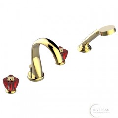 THG Petale de Cristal rouge Смеситель для ванны, цвет: золото/красный хрусталь 215665