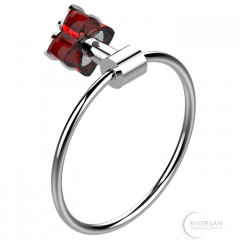 THG Pétale de cristal rouge Полотенцедержатель - кольцо 18см., подвесной, цвет: хром/красный хрусталь 404892