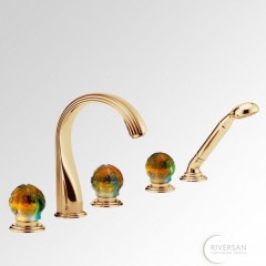 THG Flore Смеситель для ванны, цвет: золото/хрусталь 075303