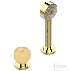 THG Pomme cristal lustré or Ручной душ на борт ванны, на 2 отв., цвет: золото/золотой кристал 390858